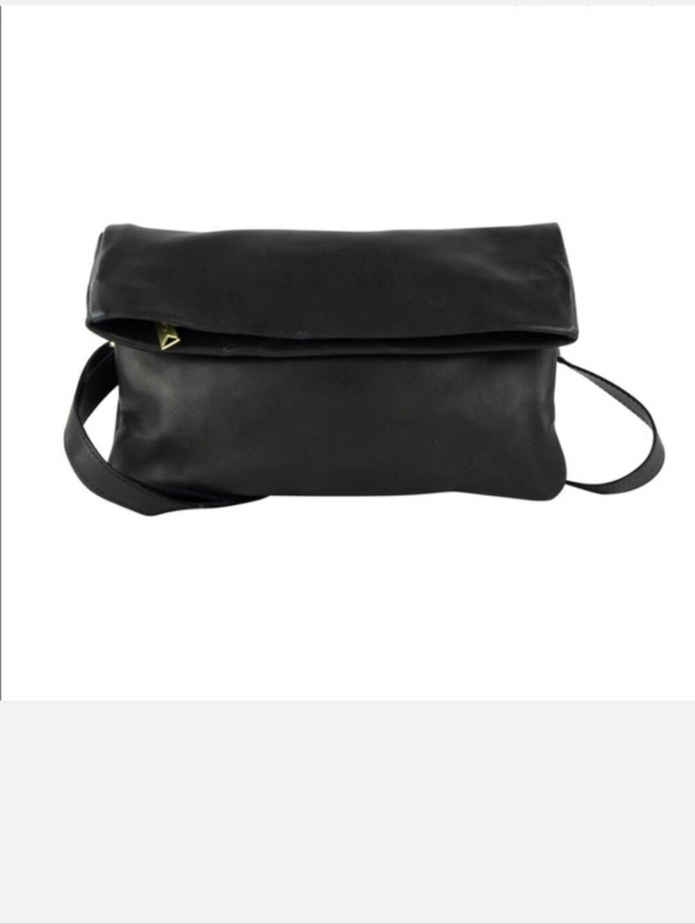 Sseko Black Fold-Over Convertable Sheepskin Leather Crossbody Bag NWT $138